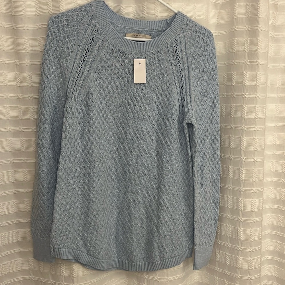 NWT-Loft women’s cotton sweater size XS beautiful blue and light weight